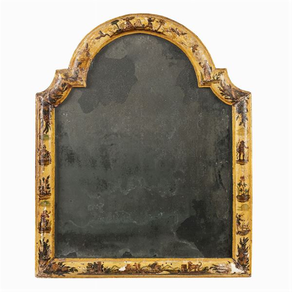 Lacquered wood table mirror