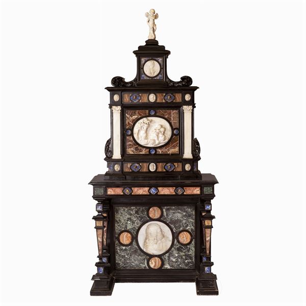 Wood and various marbles cabinet  (Rome, 18th-19th century)  - Auction Old Master Paintings, Furniture, Sculpture and  Works of Art - Colasanti Casa d'Aste