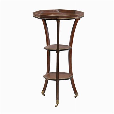 Gueridon in Mogano e Legno Dorato