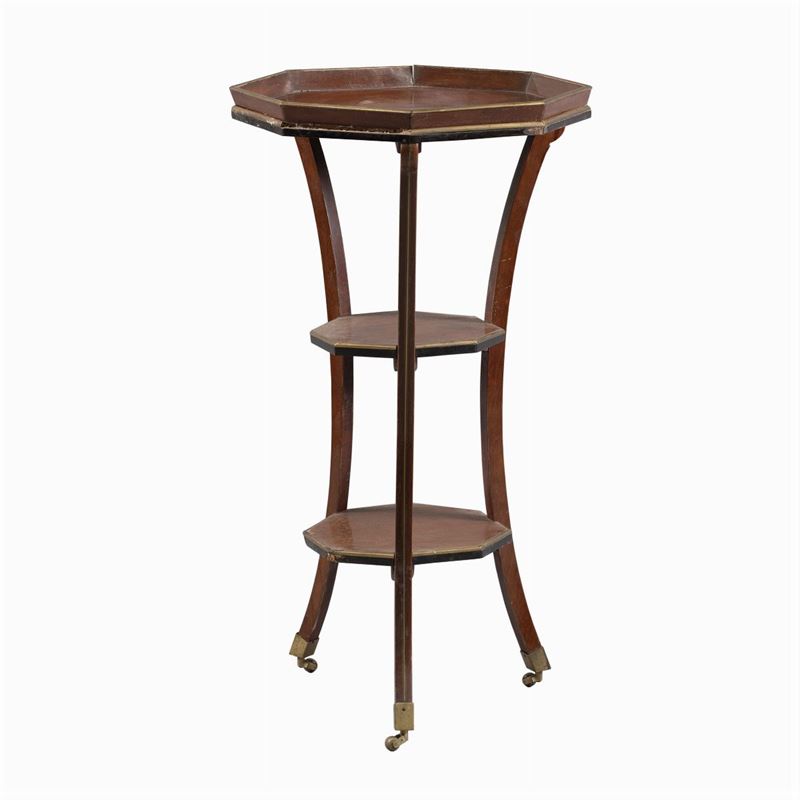 Gueridon in Mogano e Legno Dorato