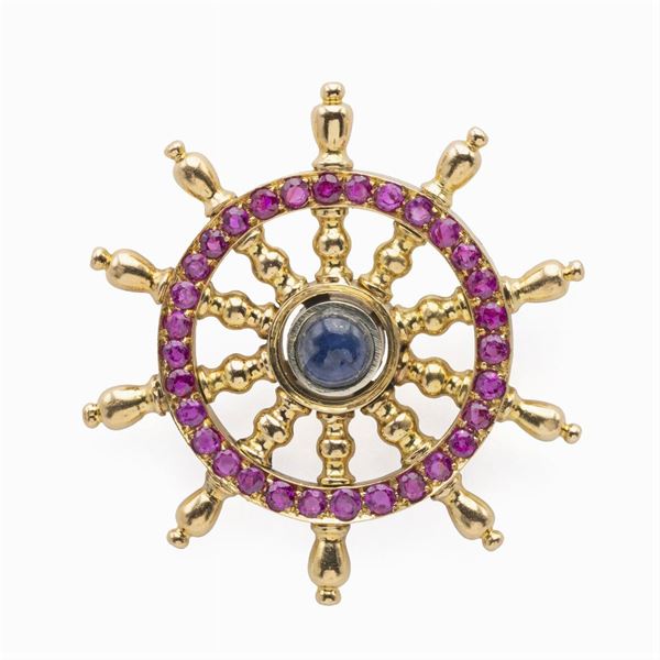 Spilla timone in oro giallo 18kt  - Asta Gioielli Orologi Fashion Vintage - Colasanti Casa d'Aste