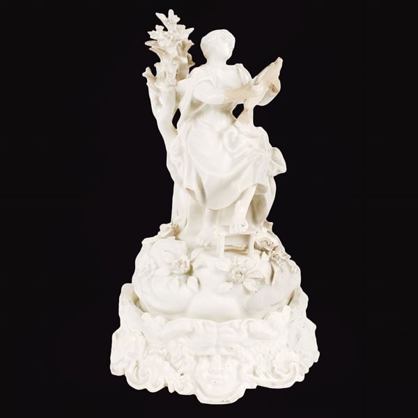 Gruppo in ceramica smaltata bianca