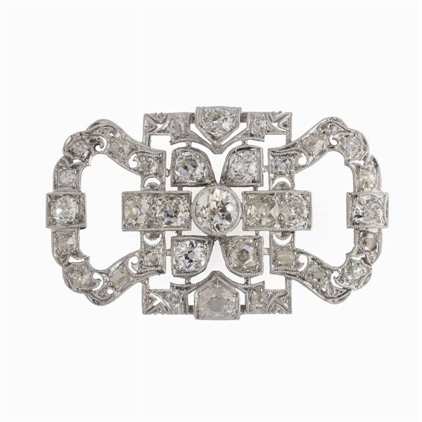 Decò platinum and diamonds brooch