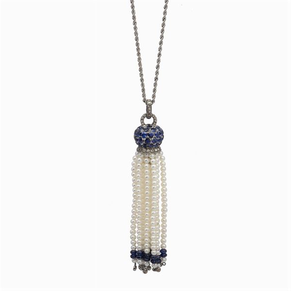 Pendente a forma di nappa in oro bianco 18kt  - Asta Gioielli Orologi Fashion Vintage - Colasanti Casa d'Aste