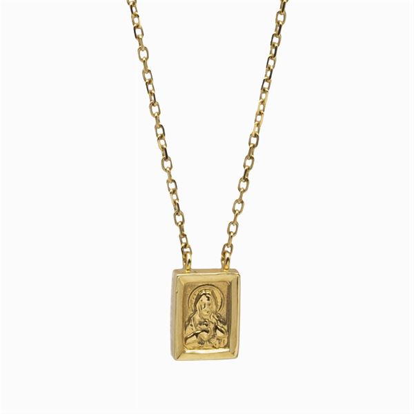 Collana votiva in oro giallo 18kt
