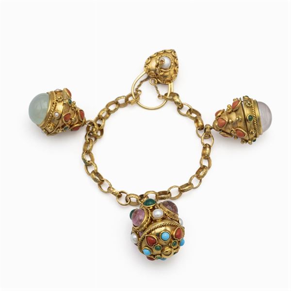 Bracciale mine in oro giallo 9 kt  (anni 40/50)  - Asta Gioielli Orologi Fashion Vintage - Colasanti Casa d'Aste
