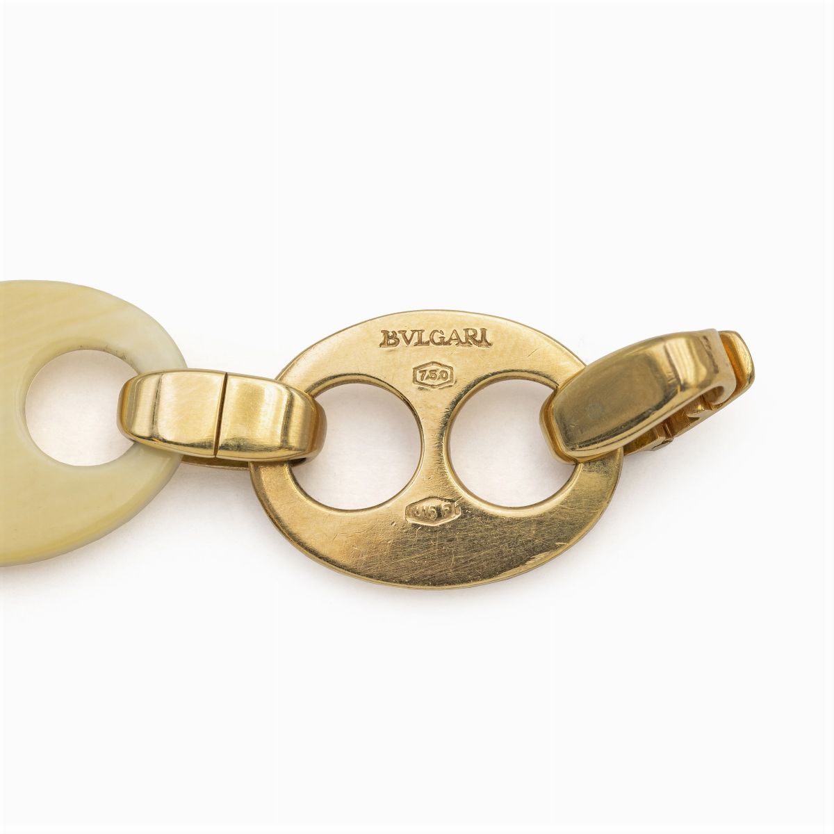 Bulgari, Bracciale in Oro Giallo 18kt e Osso