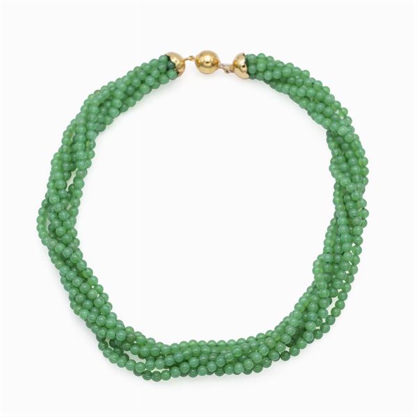 Collana a torchon sfere di crisoprasio verde  - Asta Gioielli Orologi Fashion Vintage - Colasanti Casa d'Aste