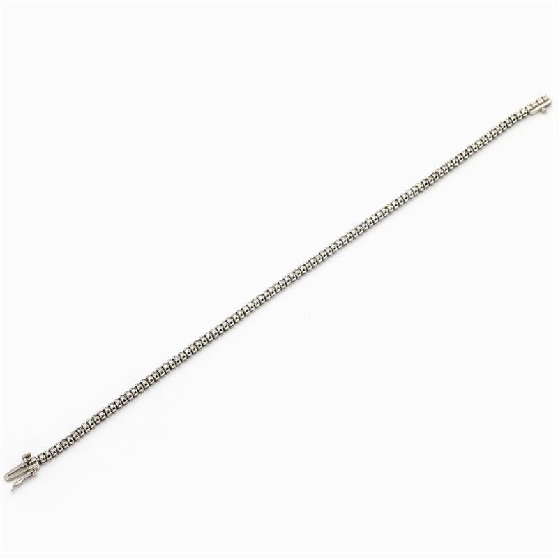 Bracciale Tennis in Oro Bianco 14kt e Diamanti