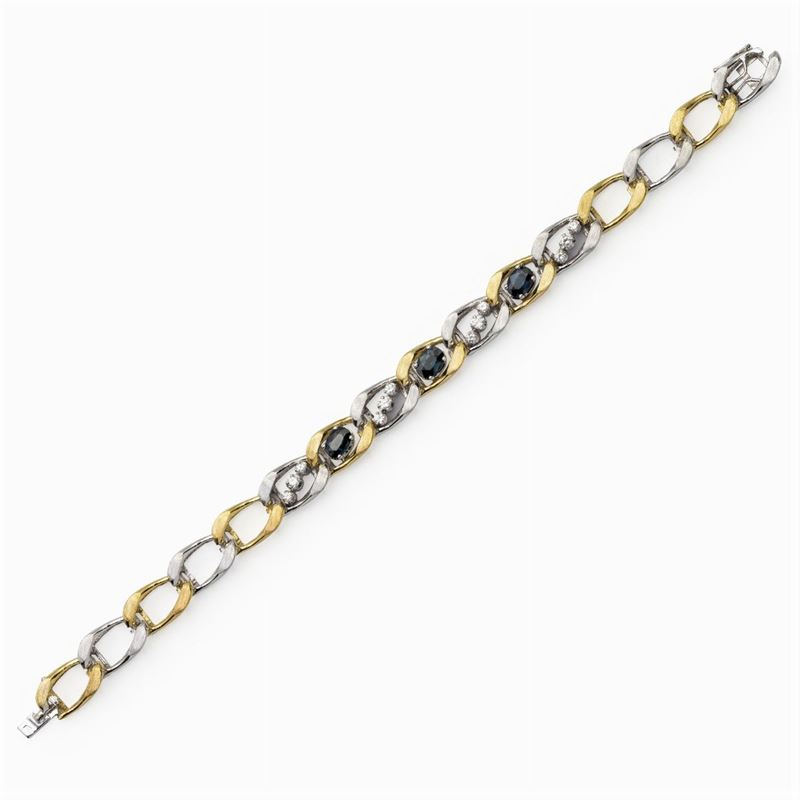 Bracciale in Oro Giallo e Bianco Satinato 18kt