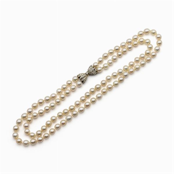 Collana a due fili di perle coltivate