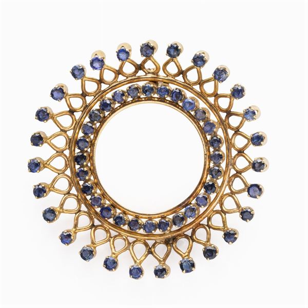 18kt rose gold and sapphires brooch  (1940/50s)  - Auction Fine Jewels Watches Fashion Vintage - Colasanti Casa d'Aste