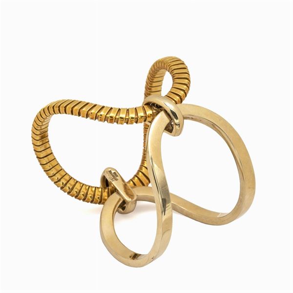 Weingrill per Petochi, bracciale a manetta in oro giallo 18kt