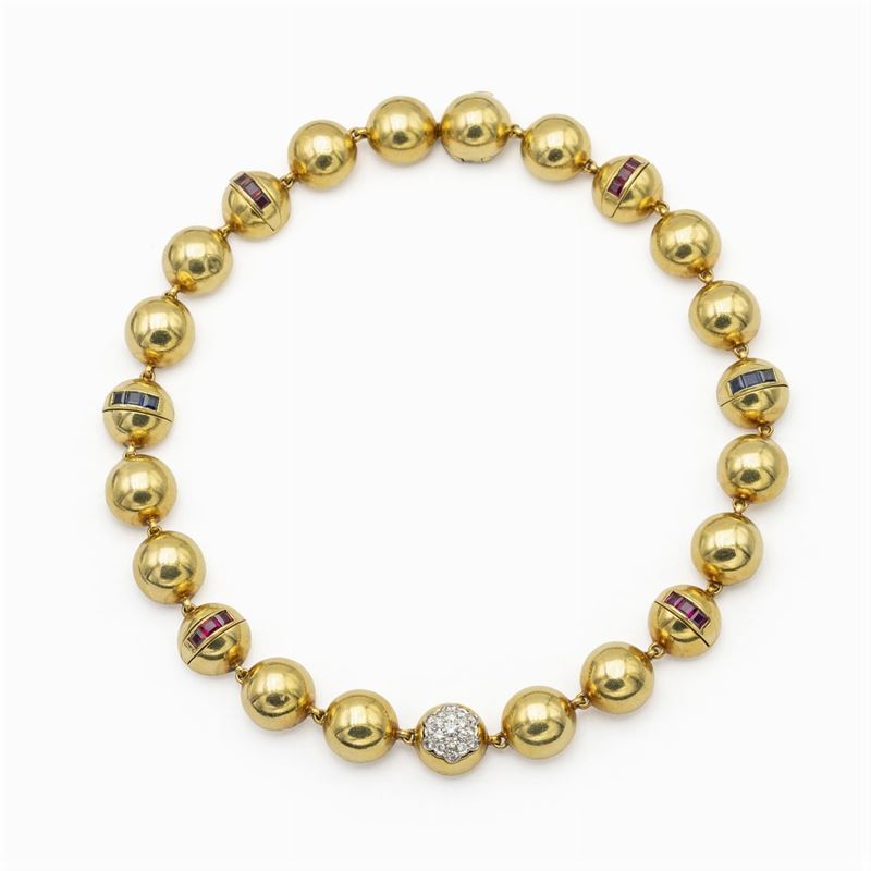 Girocollo Semisfere in Oro Giallo 18kt