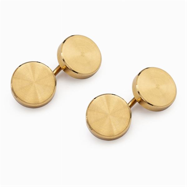 Round  18kt rose gold cufflinks