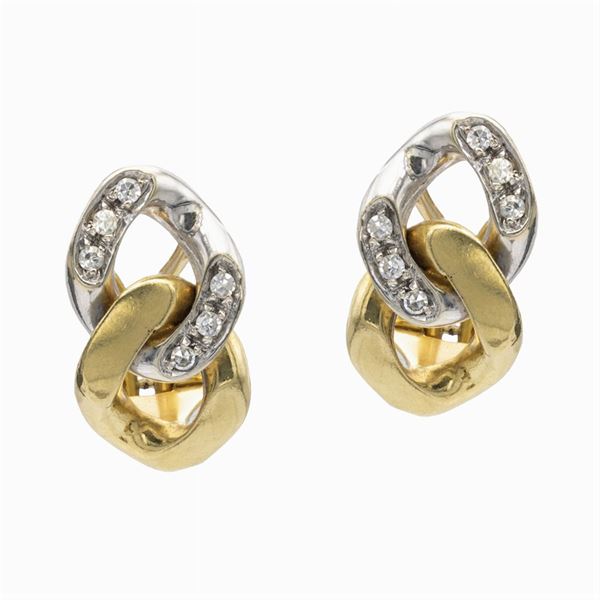 18kt two-color gold lobe earrings  - Auction Fine Jewels Watches Fashion Vintage - Colasanti Casa d'Aste