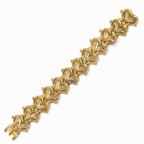 Bracciale borbonico in oro giallo 18kt  (bolli Francia, fine '800)  - Asta Gioielli Orologi Fashion Vintage - Colasanti Casa d'Aste