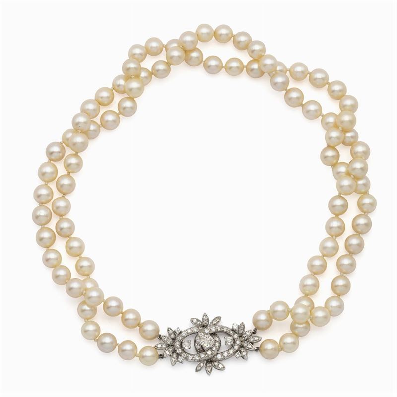 Collana a Due Fili di Perle Coltivate