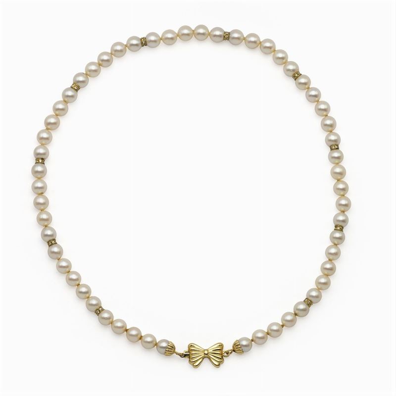 Collana Ad un Filo di Perle Coltivate