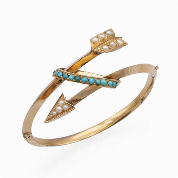 Bracciale a manetta freccia di Cupido  (primi '900)  - Asta Gioielli Orologi Fashion Vintage - Colasanti Casa d'Aste