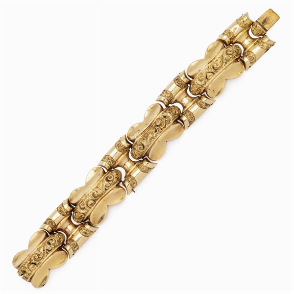 Bracciale borbonico in oro giallo 18kt  - Asta Gioielli Orologi Fashion Vintage - Colasanti Casa d'Aste