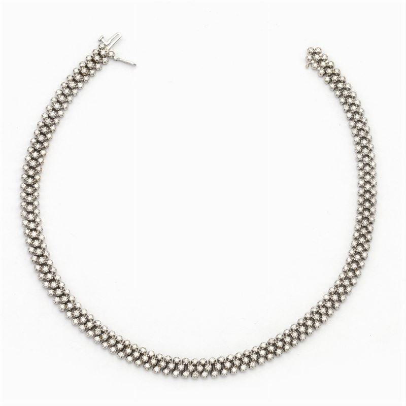 Girocollo in Oro Bianco 18kt e Diamanti