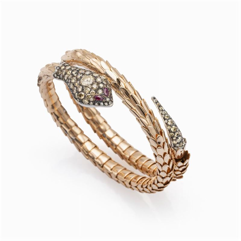 Bracciale a Serpente a Due Spirali