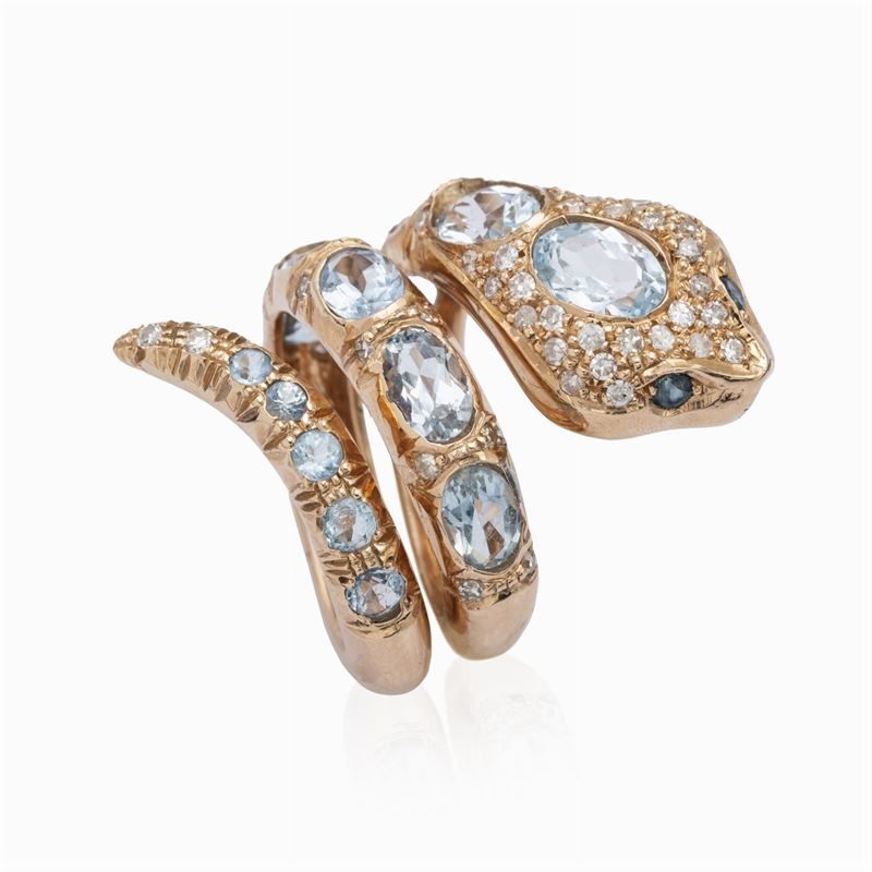Anello a Serpente in Oro Rosa 14kt
