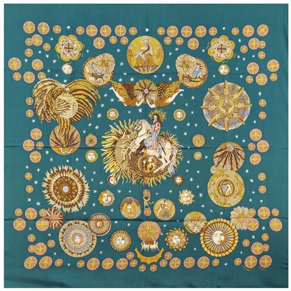 Hermès, foulard vintage collezione Le Roi Soleil