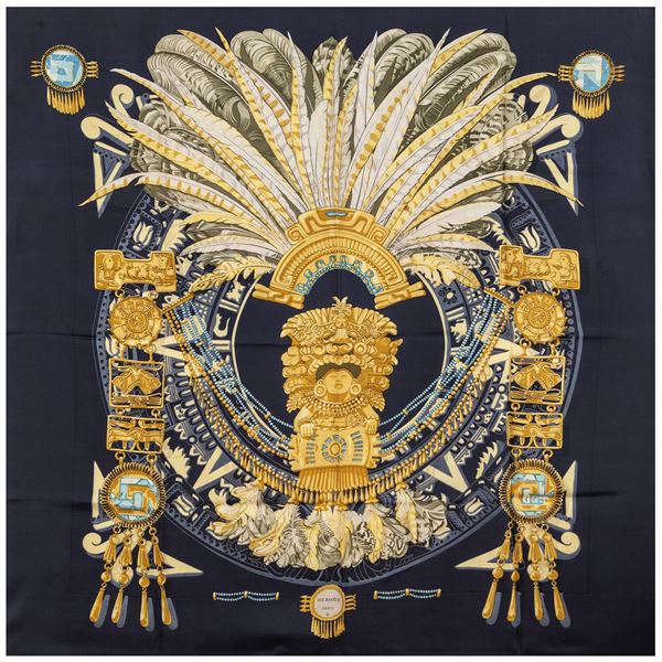 Hermès, foulard vintage collezione Messico