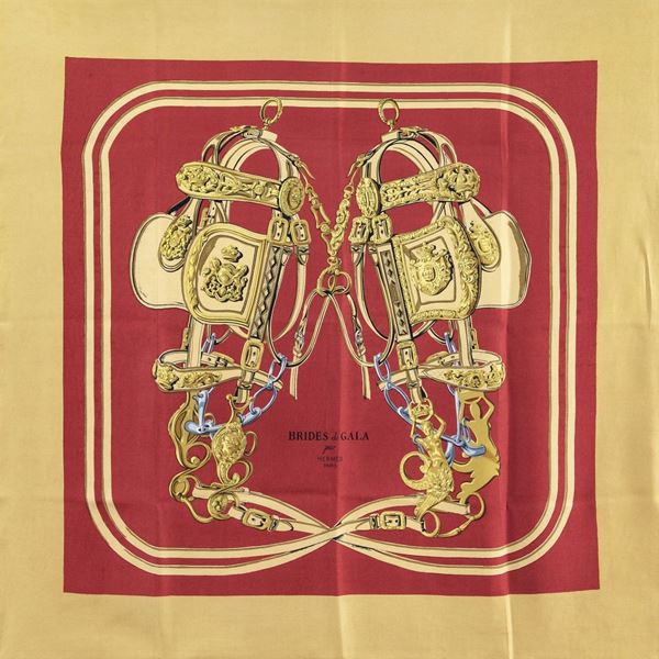 Hermès, foulard vintage collezione Brides de Gala