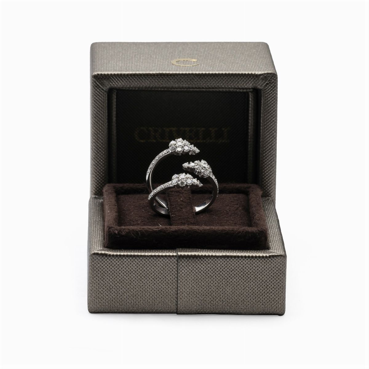 Crivelli, Anello Frecce in Oro Bianco 18kt e Diamanti