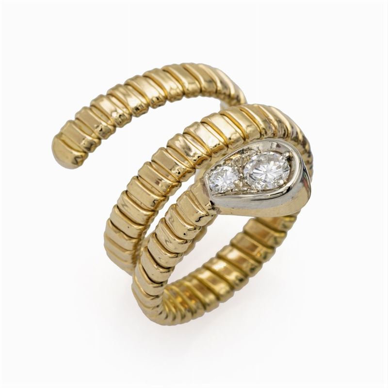 Anello Serpente Tubogas in Oro Giallo 18kt