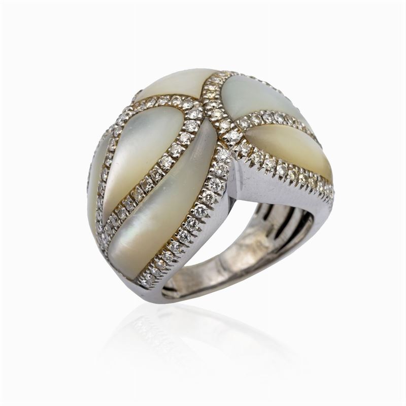 Anello Cocktail in Oro Bianco 18kt