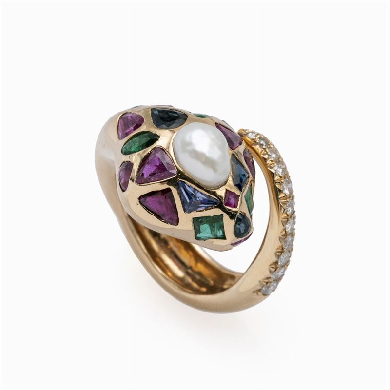 Anello a Serpente in Oro Rosa 14kt