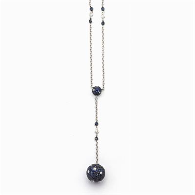 Collana con Boule Pendente in Oro Bianco 18kt