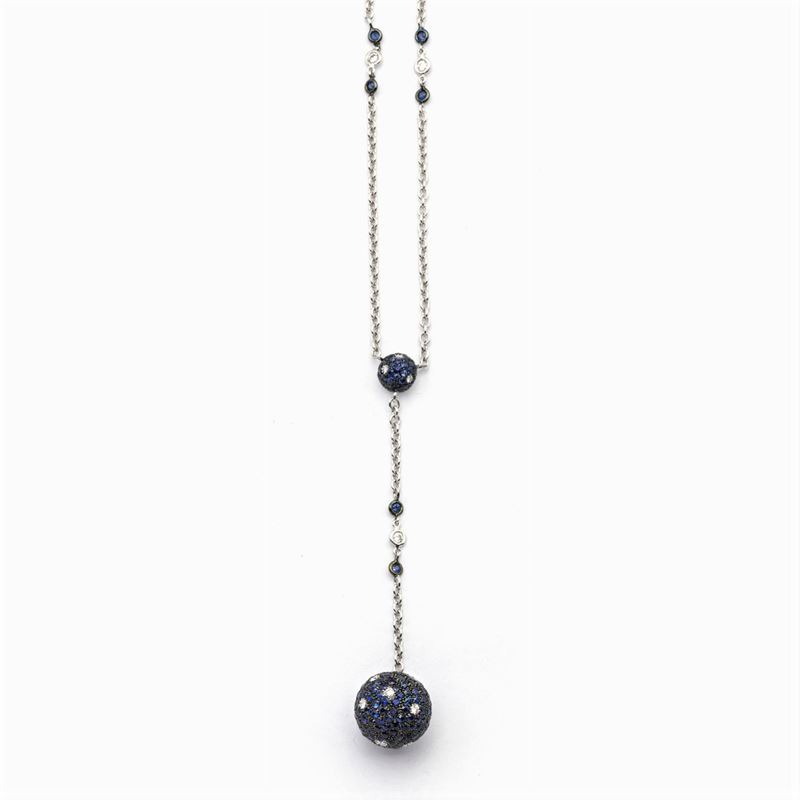 Collana con Boule Pendente in Oro Bianco 18kt