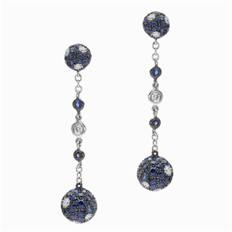 Orecchini Pendenti Boules in Oro Bianco 18kt