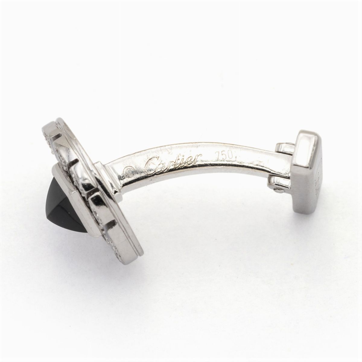 Cartier, Gemelli in Oro Bianco 18kt e Diamanti
