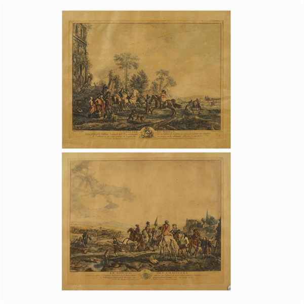 Coppia di stampe  (Francia, XIX-XX Sec.)  - Auction Web Only Paintings and Prints - Colasanti Casa d'Aste
