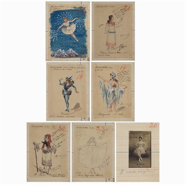 Giorgio Saracco  (Italy 19th - 20 century)  - Auction Costume and Sketches - Colasanti Casa d'Aste