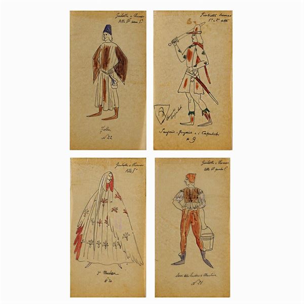 Atelier Bruno Angoletta  (Roma, 1922 circa)  - Asta Bozzetti e Figurini Web Only - Colasanti Casa d'Aste