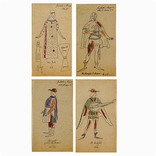 Atelier Bruno Angoletta  (Roma, 1922 circa)  - Auction Costume and Sketches - Colasanti Casa d'Aste