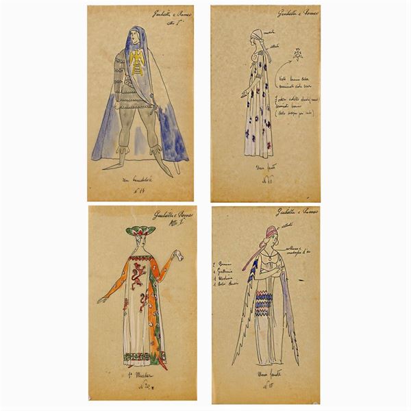 Atelier Bruno Angoletta  (Roma, 1922 circa)  - Asta Bozzetti e Figurini Web Only - Colasanti Casa d'Aste