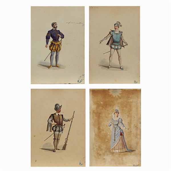 Luigi Bartezago  (Milano 1820 - 1905)  - Asta Bozzetti e Figurini Web Only - Colasanti Casa d'Aste