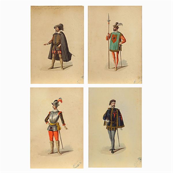 Luigi Bartezago  (Milano 1820 - 1905)  - Asta Bozzetti e Figurini Web Only - Colasanti Casa d'Aste