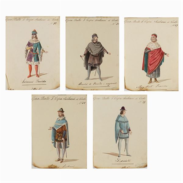 Figurini per "I Vespri Siciliani"  (Italia, 1900 circa)  - Asta Bozzetti e Figurini Web Only - Colasanti Casa d'Aste