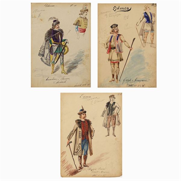 Figurini per "'Edmea"  (Milano, 1900 circa)  - Asta Bozzetti e Figurini Web Only - Colasanti Casa d'Aste