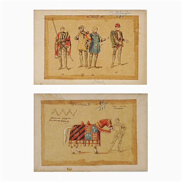 Figurini per "Riccardo III"  (Italia, 1900 circa)  - Asta Bozzetti e Figurini Web Only - Colasanti Casa d'Aste