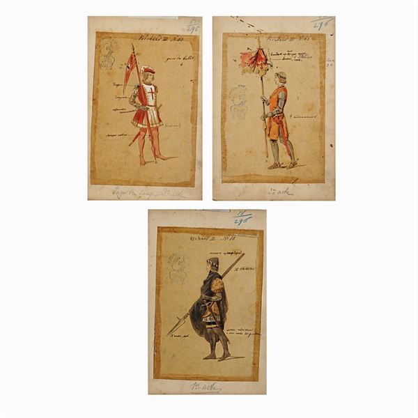 Figurini per "Riccardo III"  (Italia, 1900 circa)  - Asta Bozzetti e Figurini Web Only - Colasanti Casa d'Aste